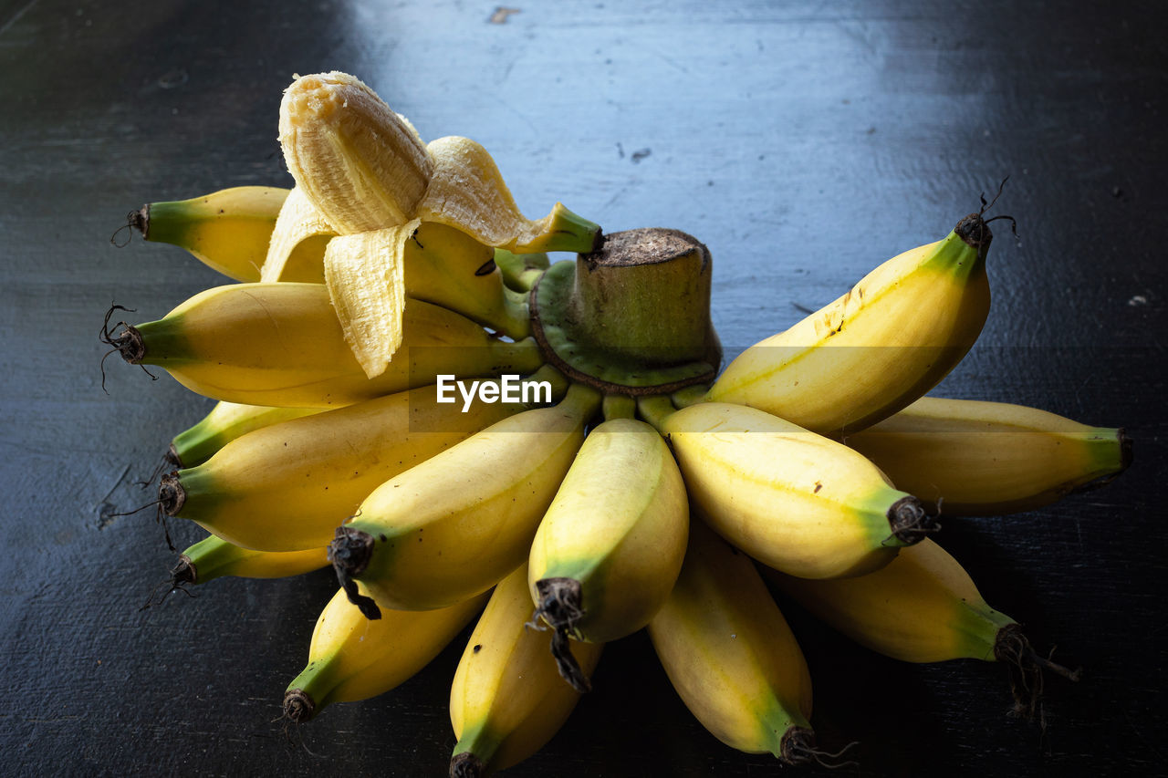 High angle view of fruits on table