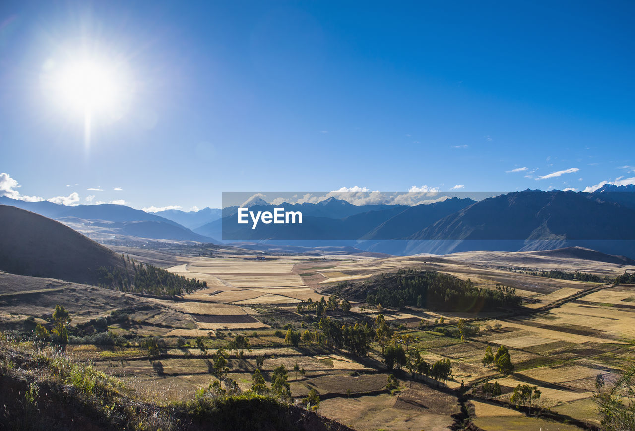 Scenic shot of the sacred valley of the incas in peru