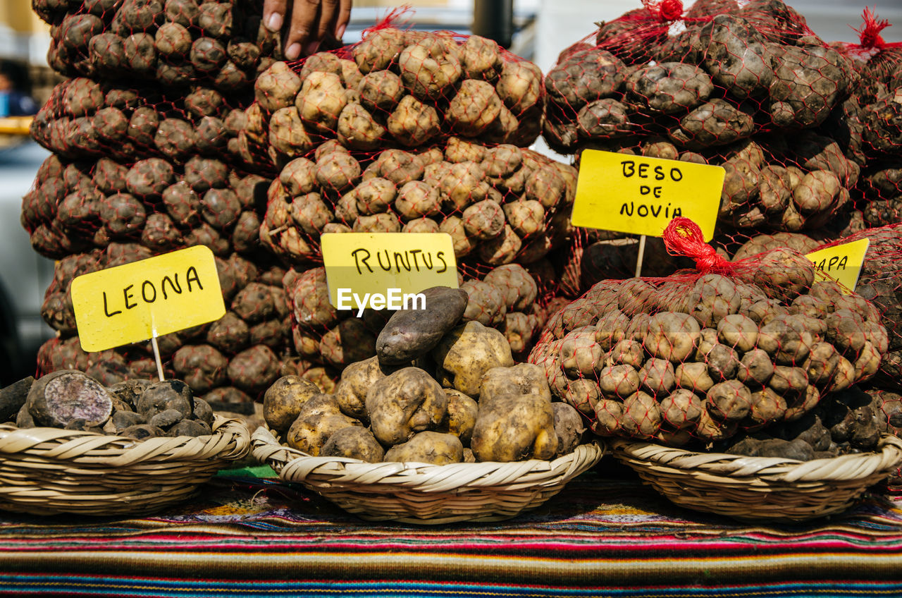 Vegetables for sale in market