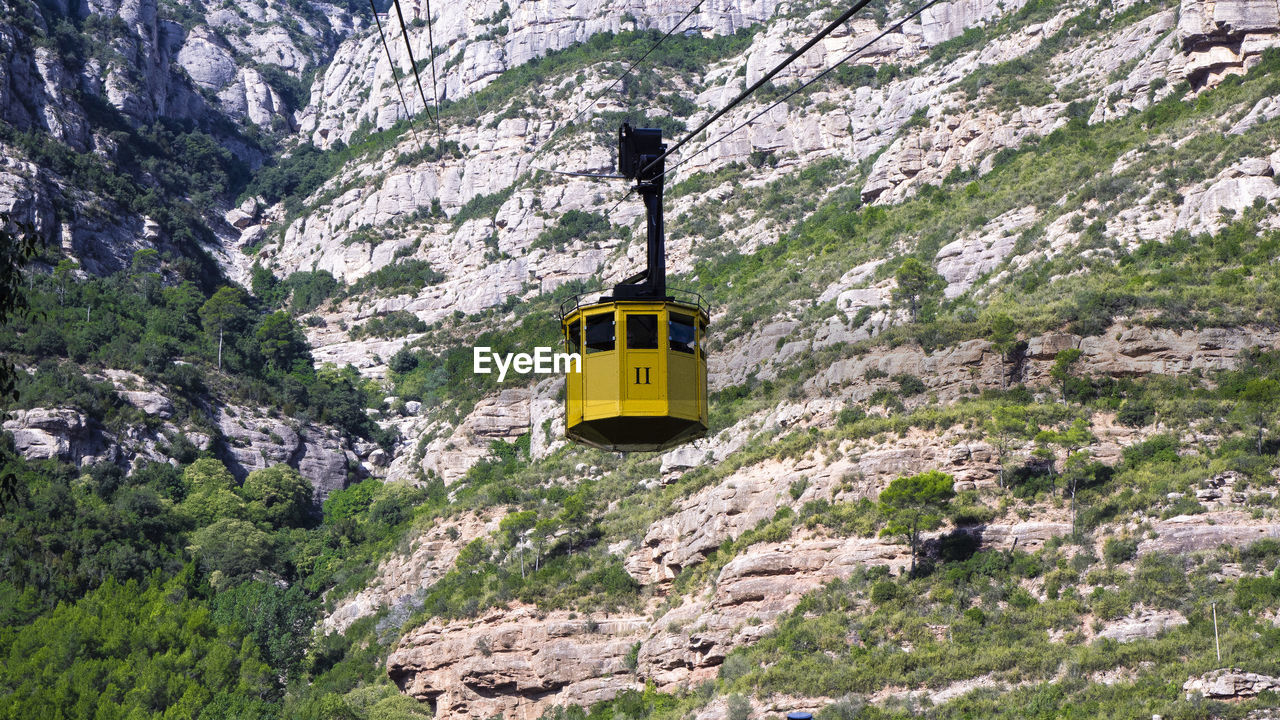 View of overhead cable car