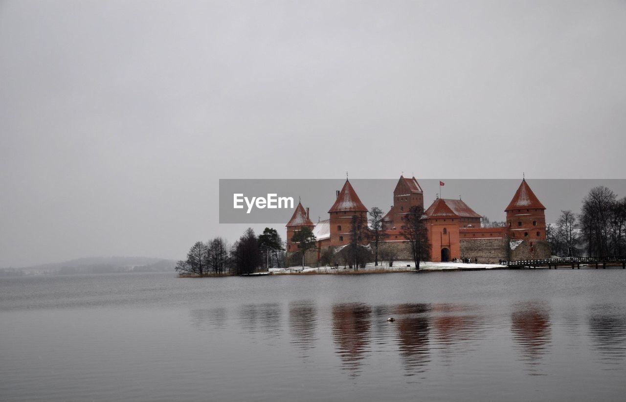 Trakai island castle in water