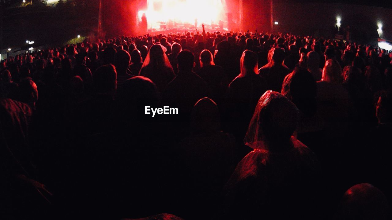 Crowd at concert during night