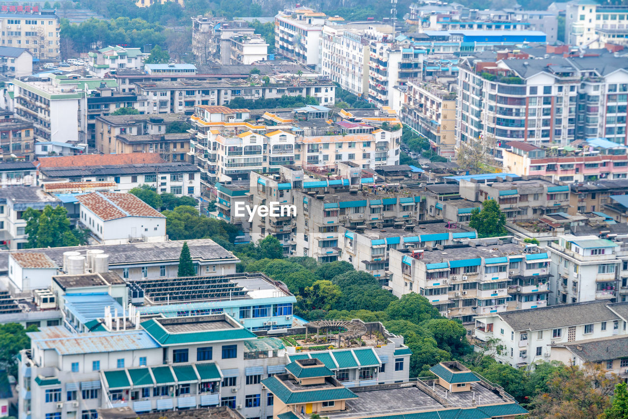 An aerial view of guilin city, guangxi province, china