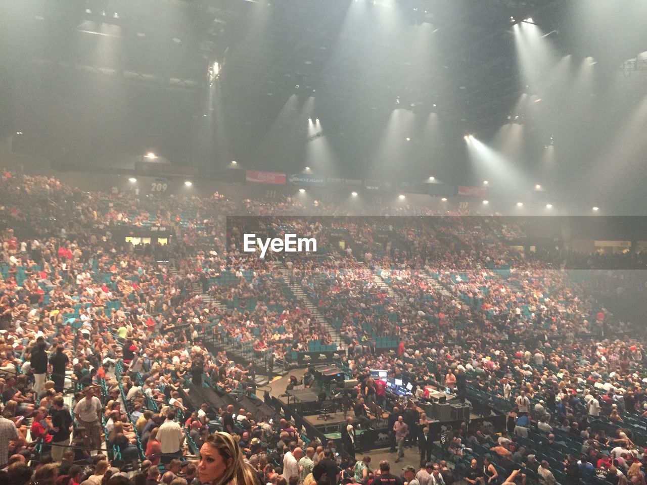 High angle view of crowd at las vegas arena during concert