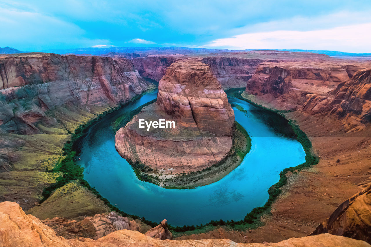 High angle view of the horseshoe bend