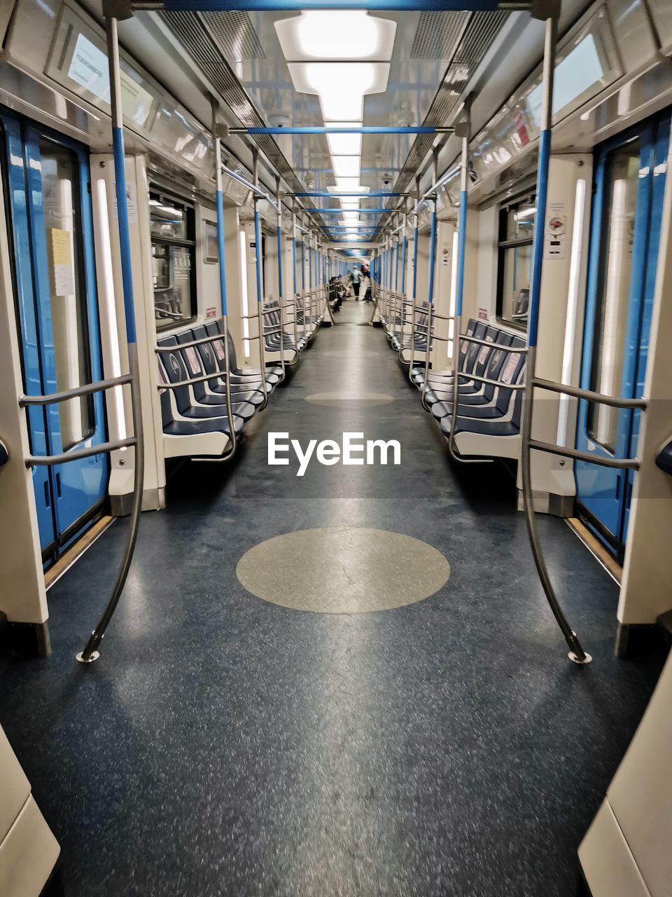 Moscow metro train with vacant seats