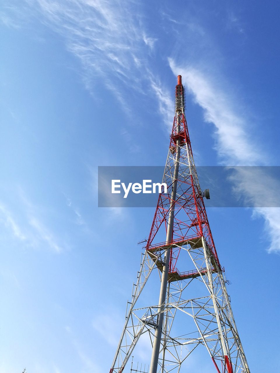 LOW ANGLE VIEW OF COMMUNICATIONS TOWER