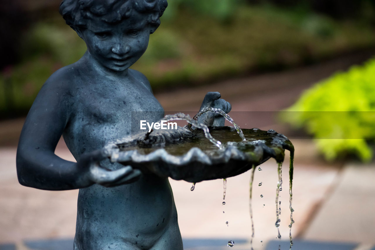 Close-up of fountain in garden