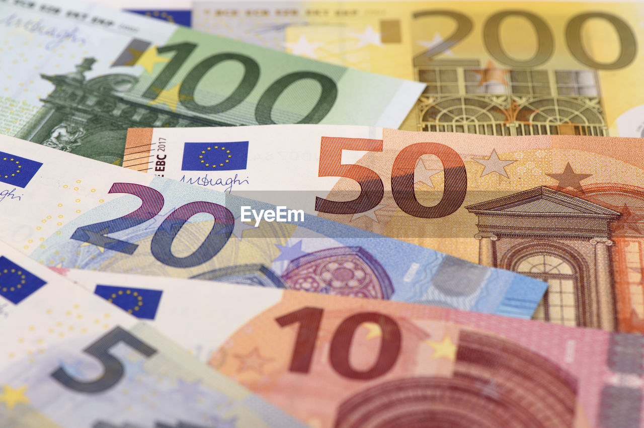 Banknotes of european currency eero