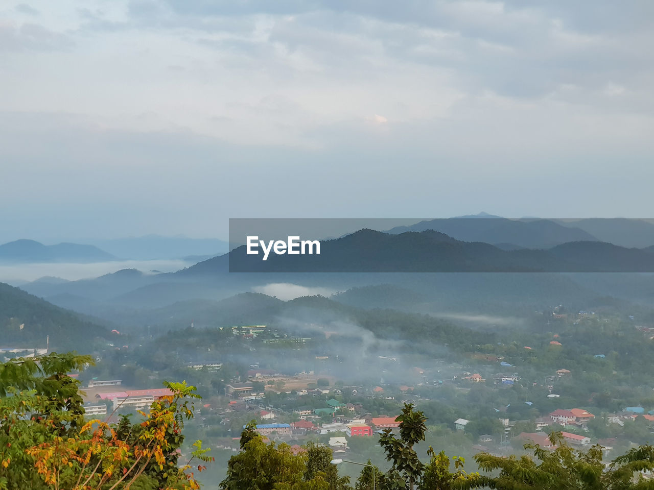 Scenic view of mountains against sky