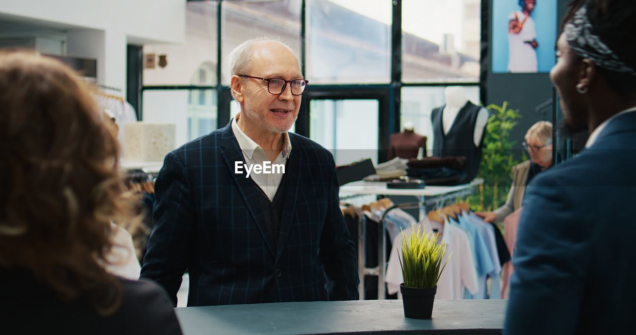 business people working at table