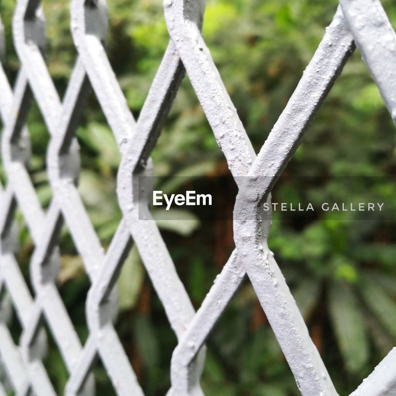 FULL FRAME SHOT OF SNOW ON METAL FENCE