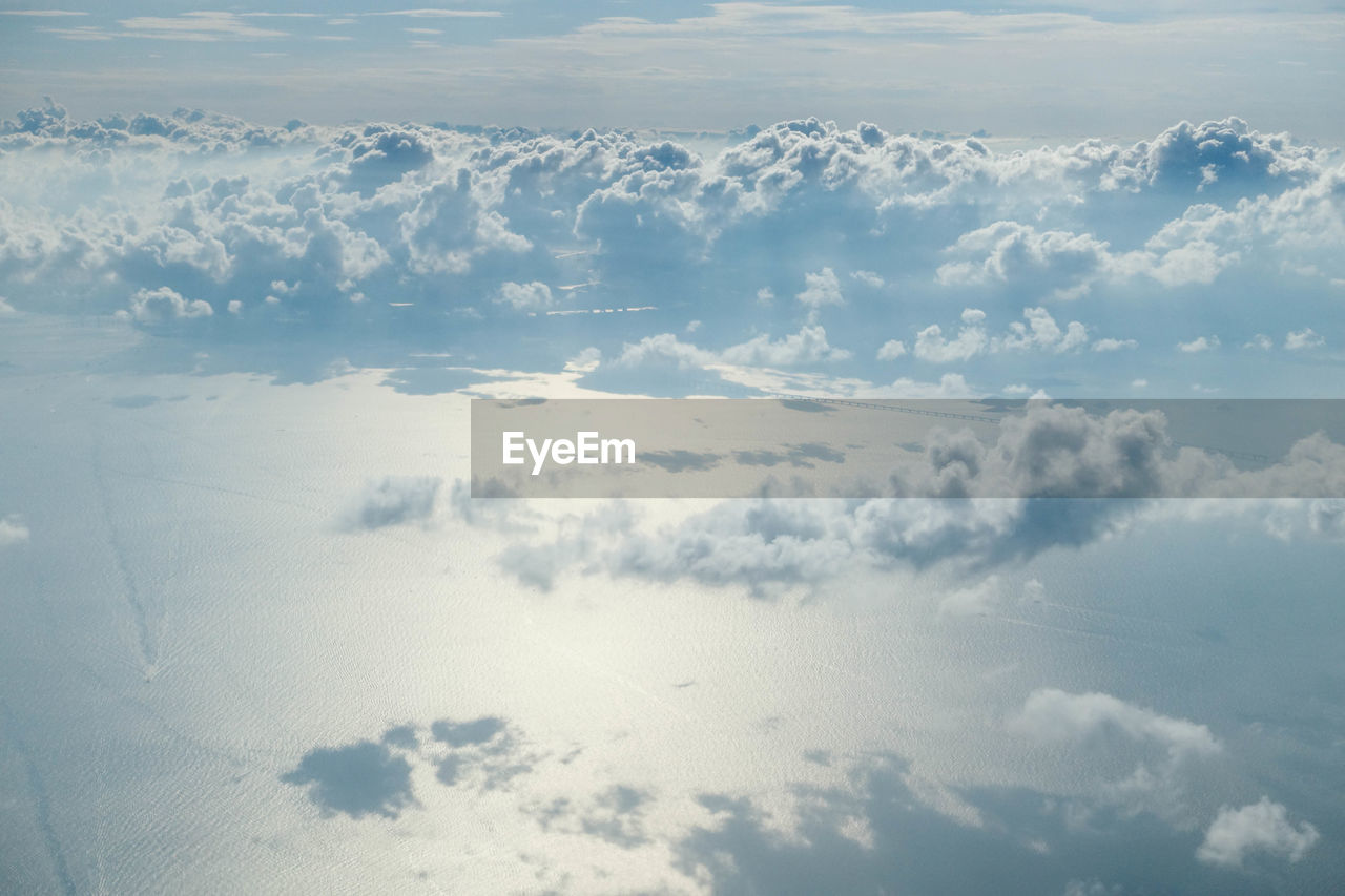 Aerial view of clouds over sea