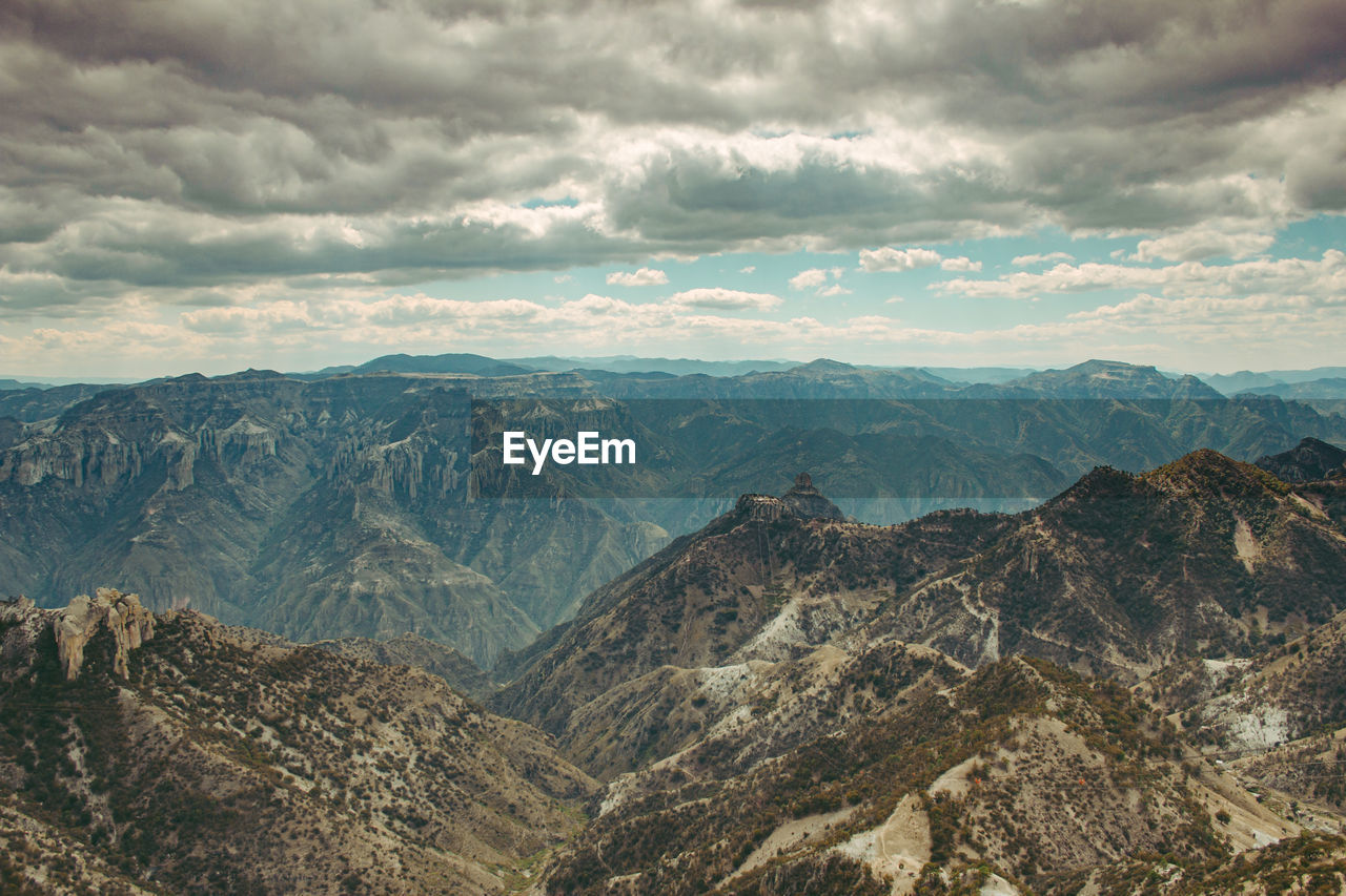 Panoramic view of mountains against sky