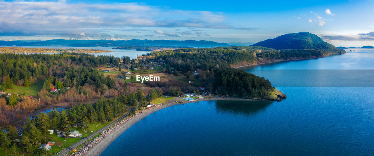 SCENIC VIEW OF LAKE AMIDST TREES AGAINST SKY