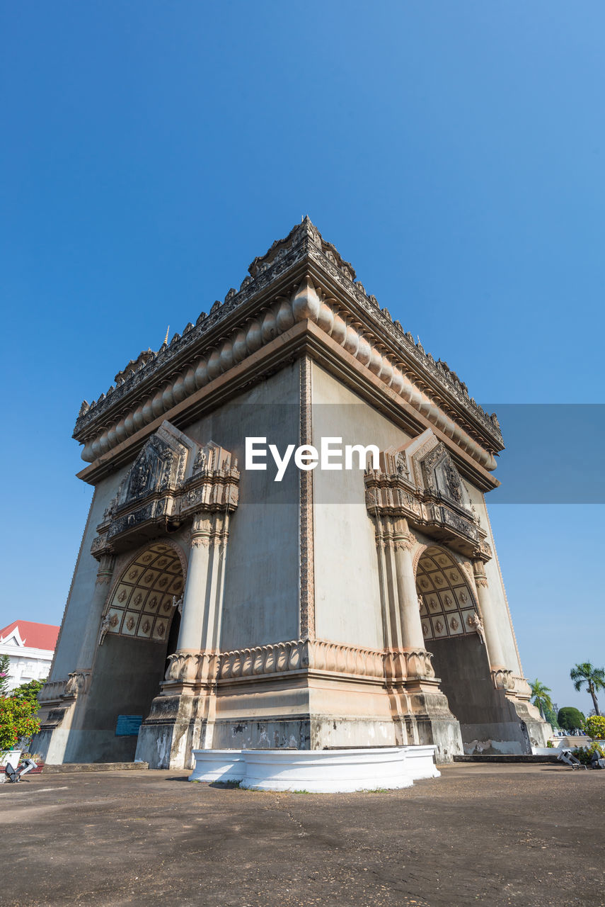 Patuxai monument public place at vientiane, laos