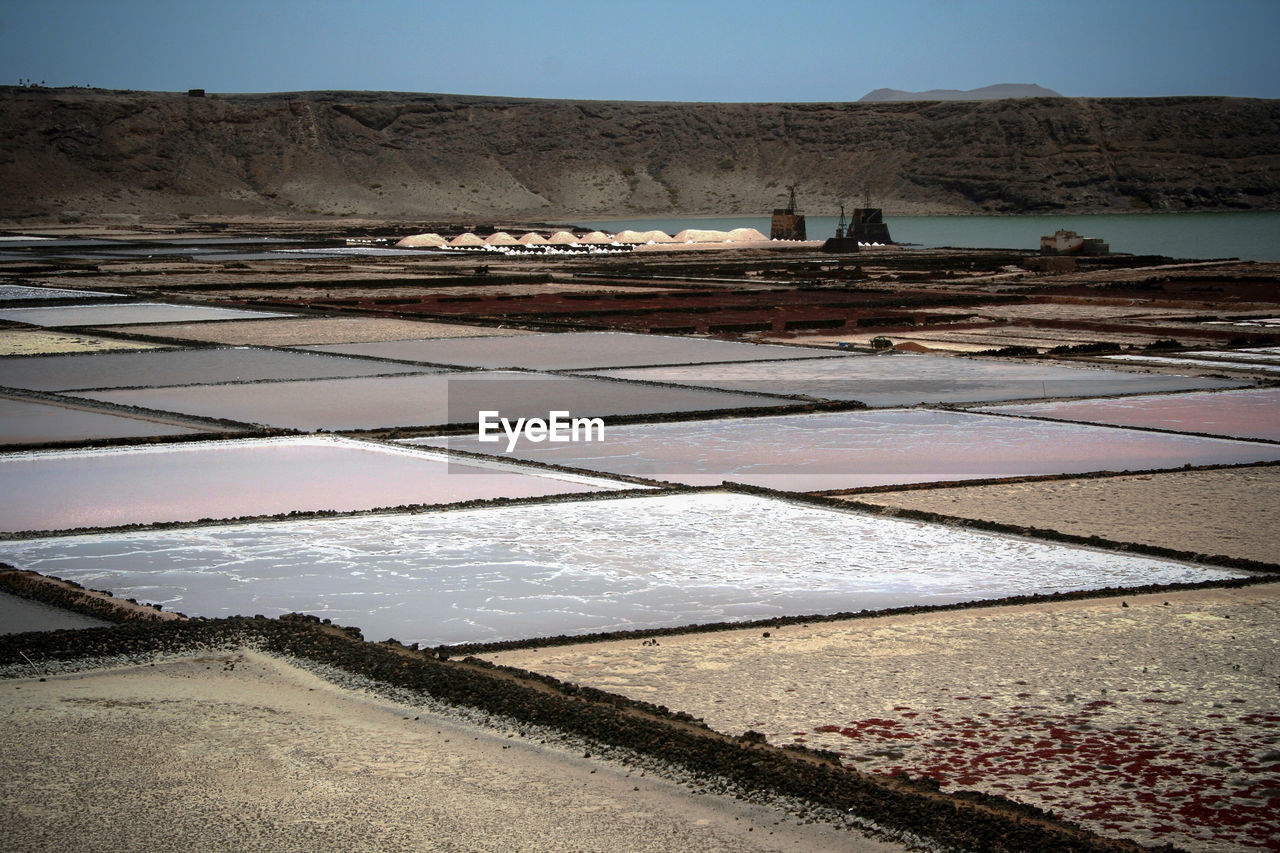 Salt farm at shore