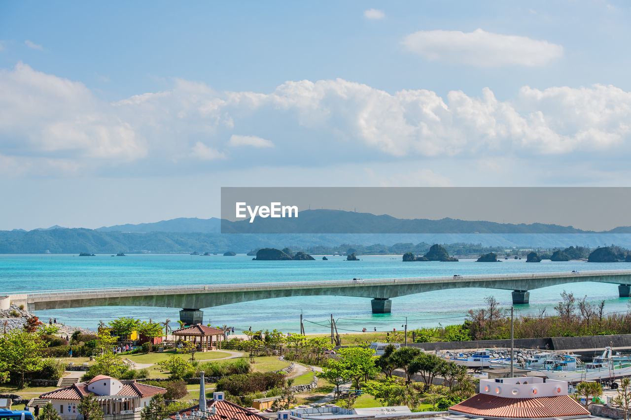 High angle view of sea against sky