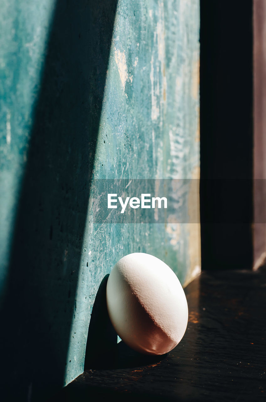 Close-up of egg on table