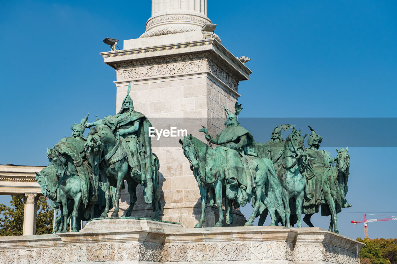 Heroes square in budapest, hungary