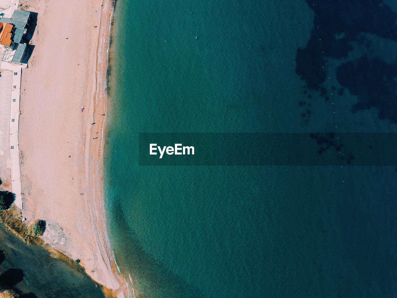 High angle view of sea shore