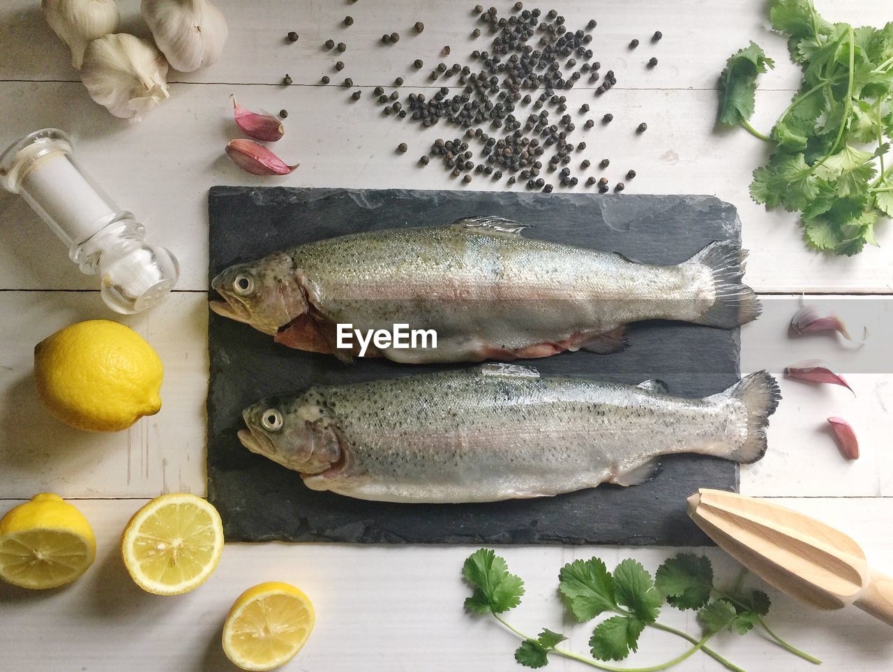 Fish on cutting board