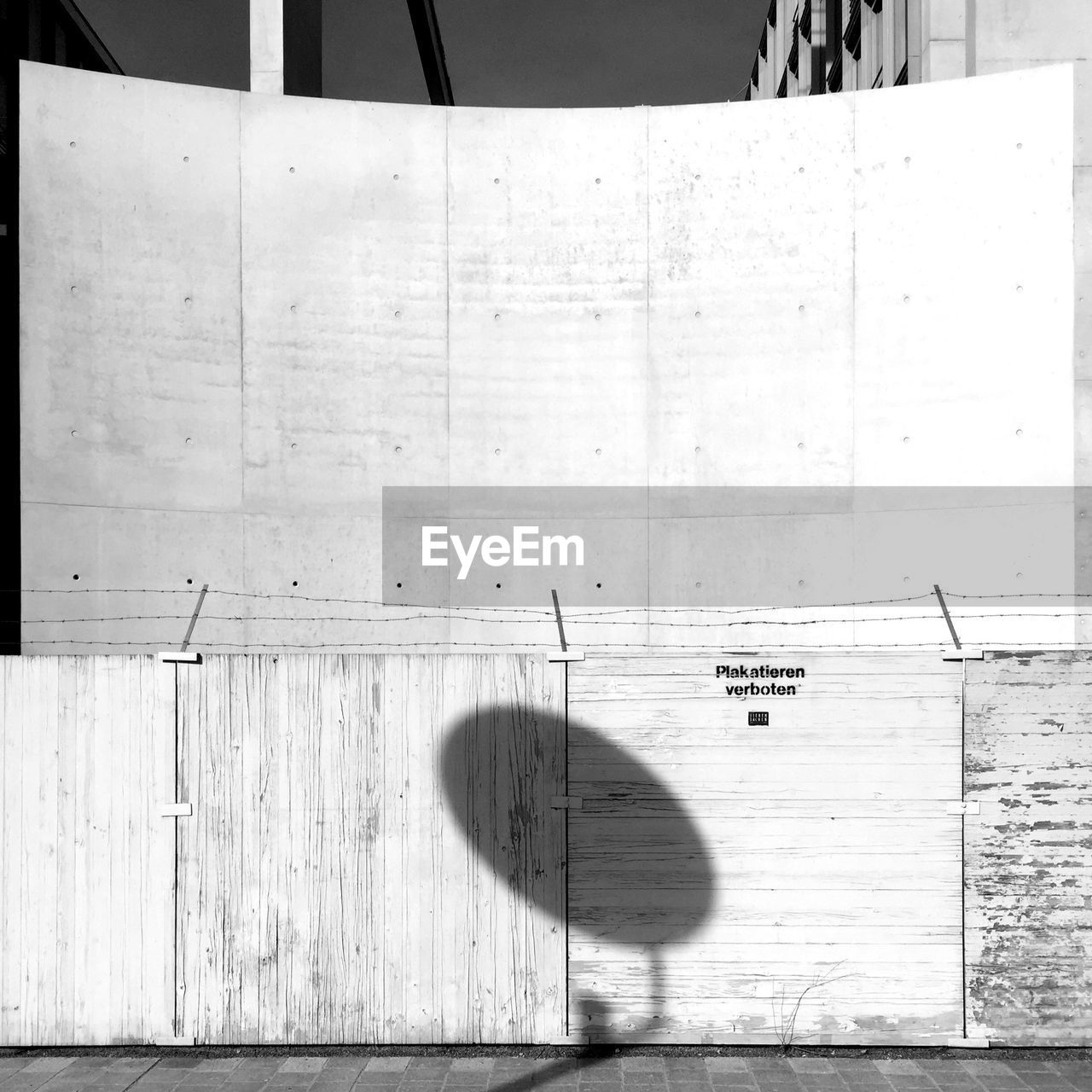 Shadow of street light on wall