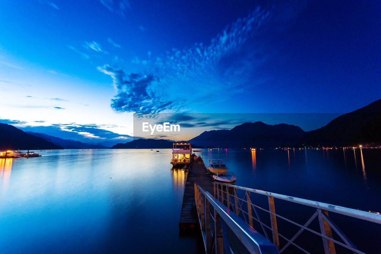 Scenic view of sea against sky at night