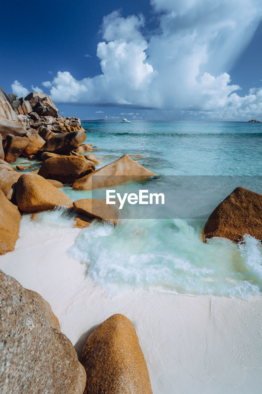 ROCKS IN SEA AGAINST SKY