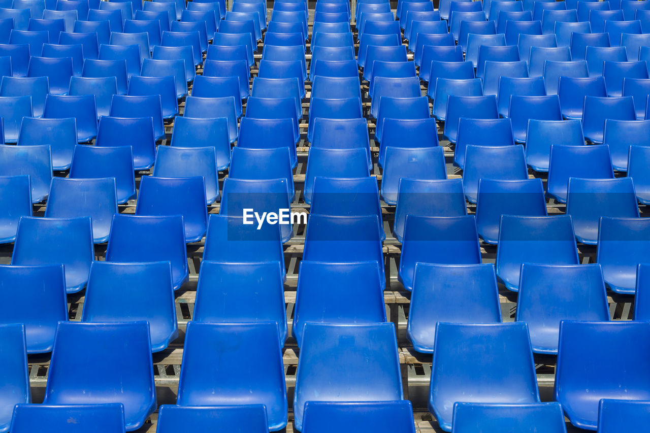 Full frame shot of empty chairs