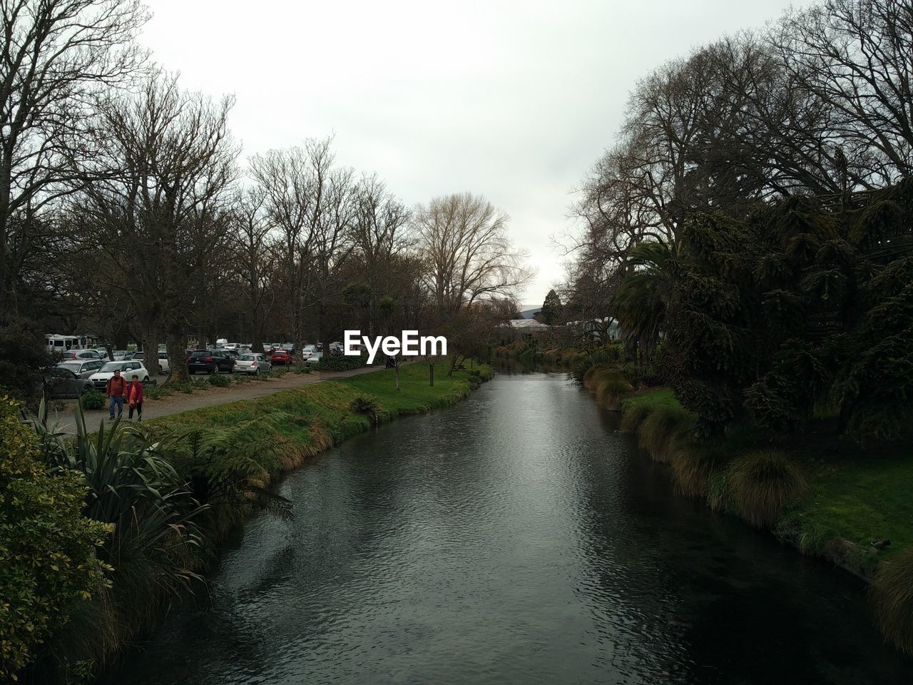 RIVER BY TREES AGAINST SKY