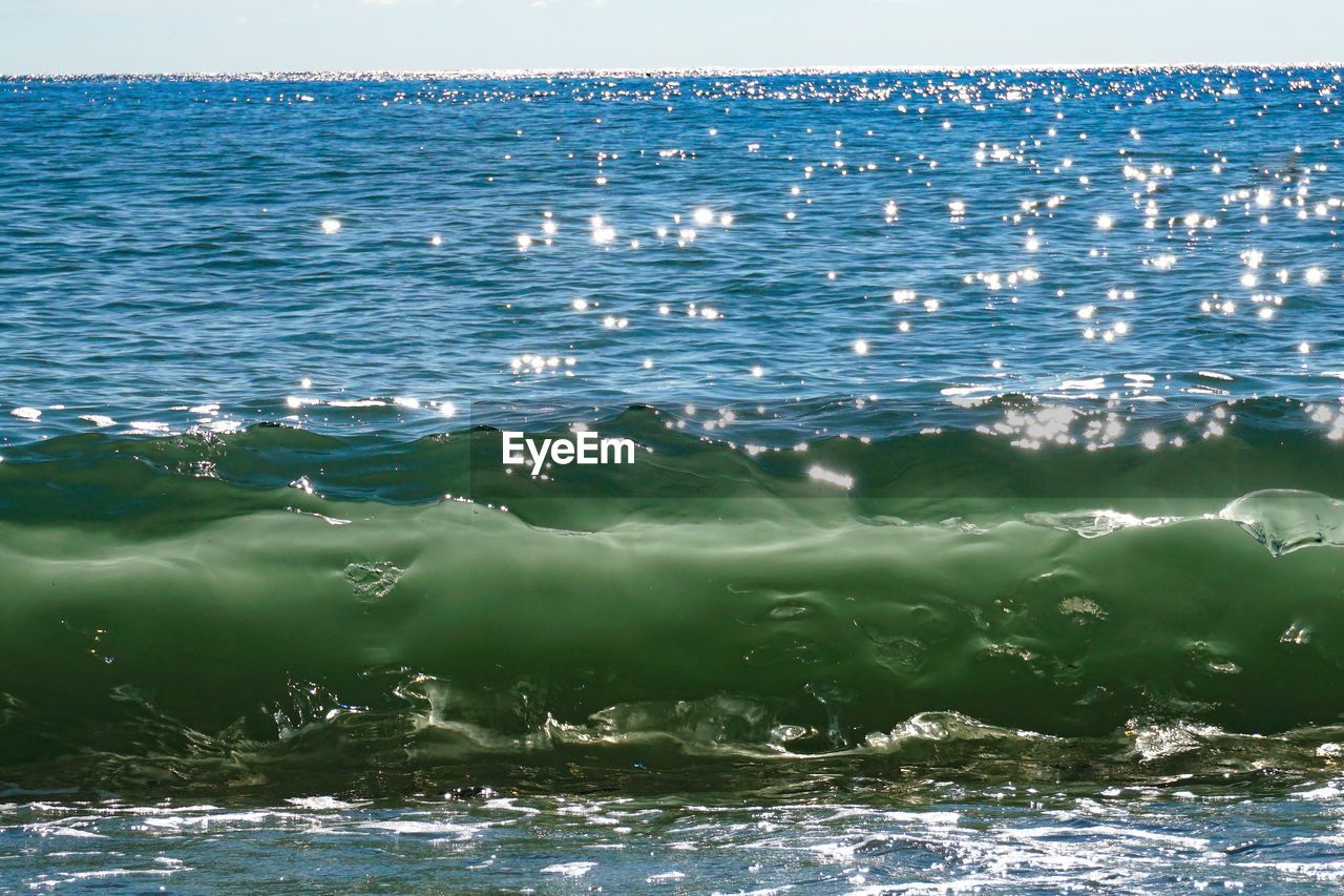 AERIAL VIEW OF SEA AGAINST BLUE SKY