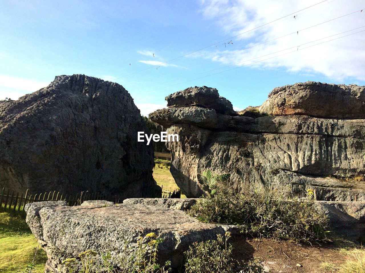 VIEW OF OLD RUIN ON MOUNTAIN