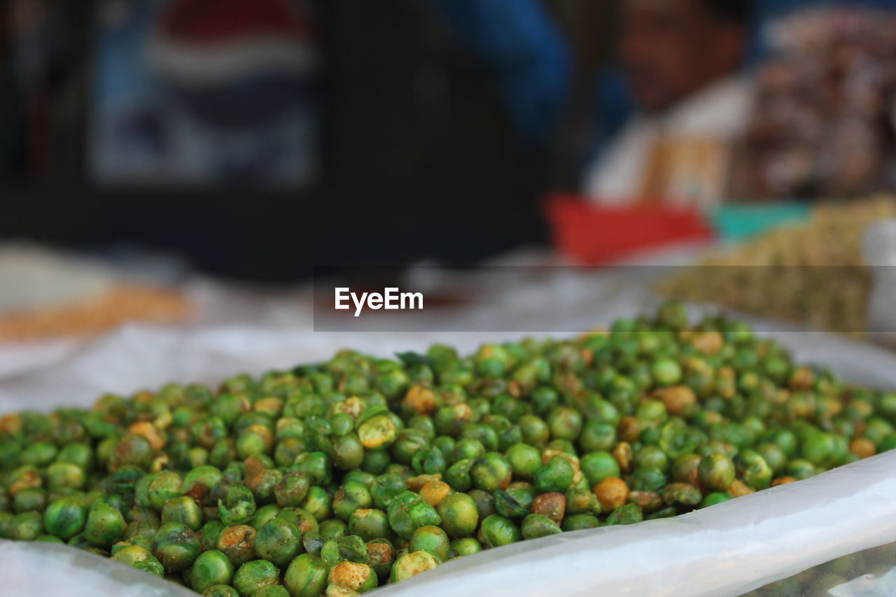 Close-up of green peas