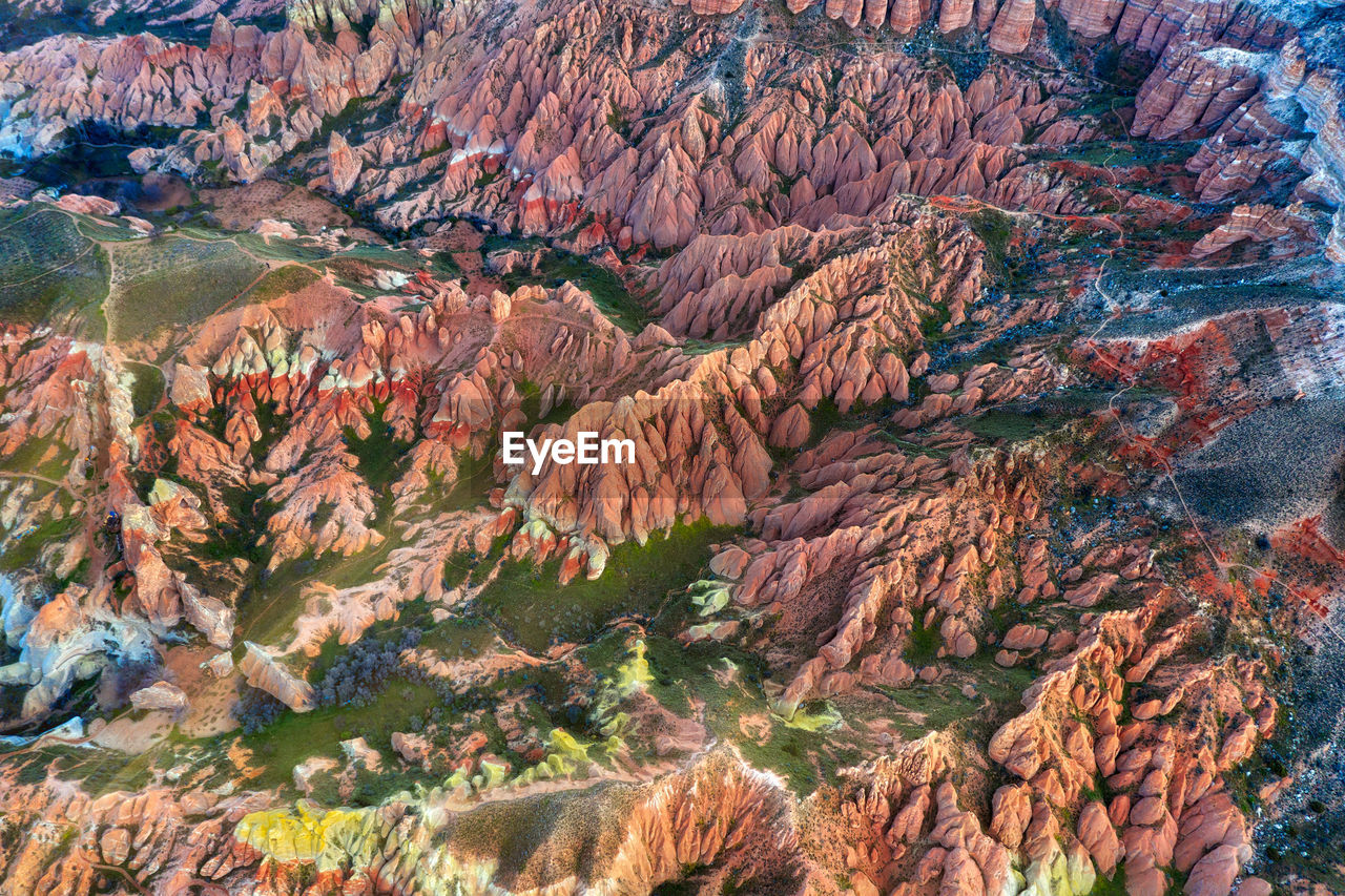 High angle view of rocks on mountain