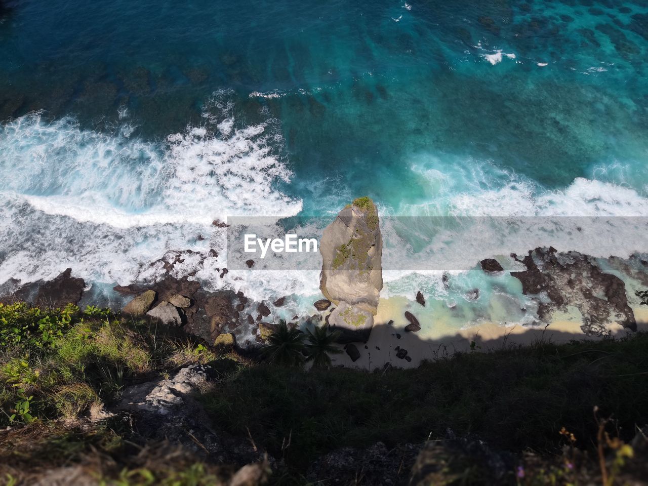 Scenic view of sea and rocks