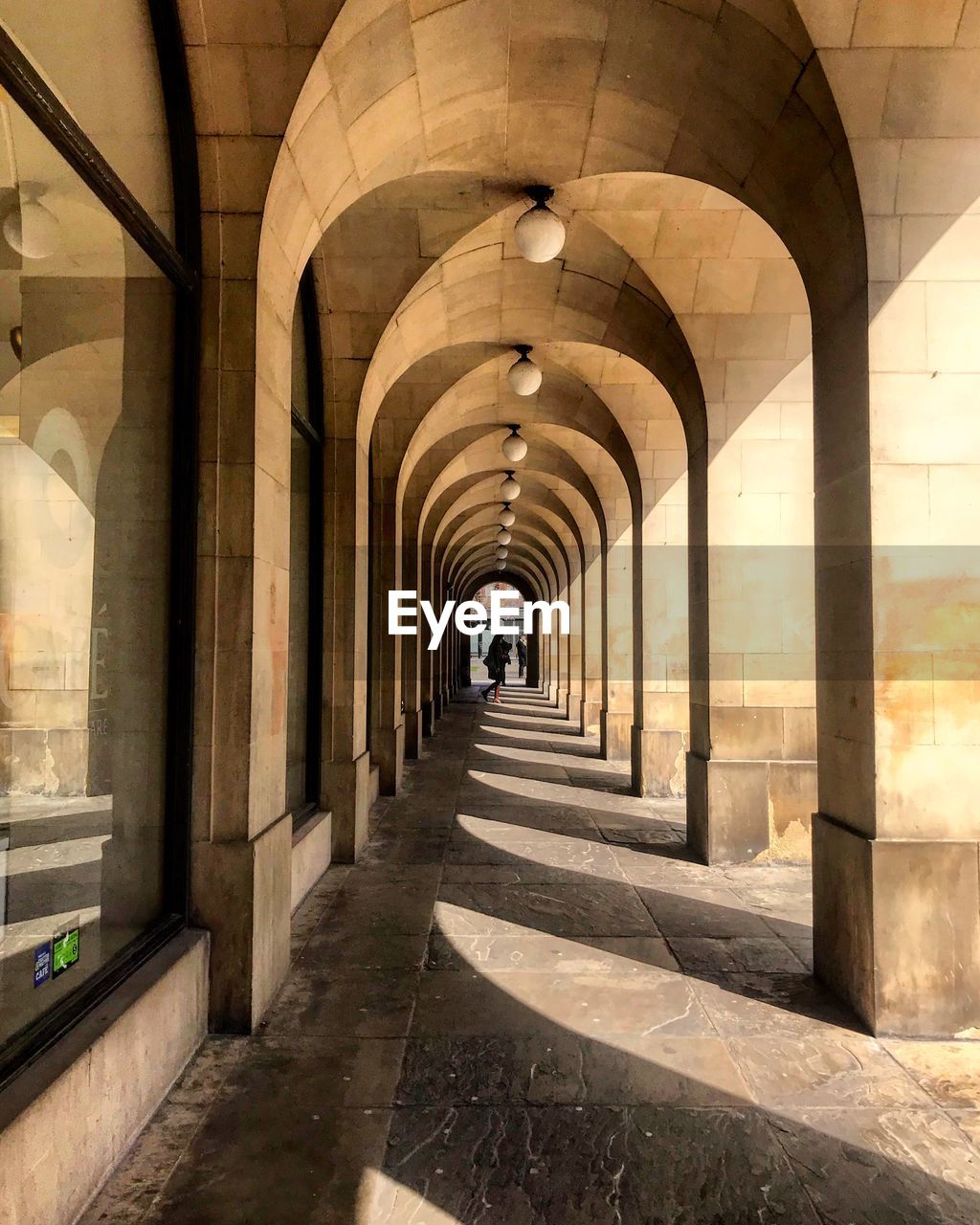 CORRIDOR OF BUILDING WITH COLONNADE