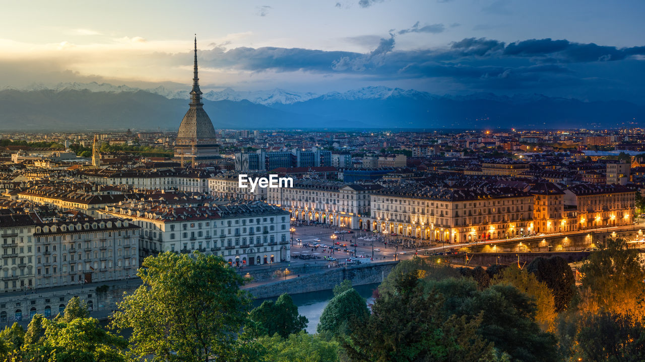 Three different hour of the same place in turin