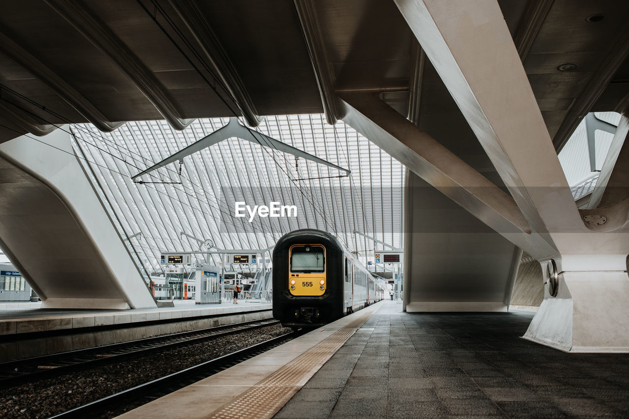 Train at railroad station platform