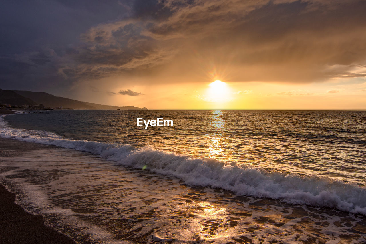 SCENIC VIEW OF SEA DURING SUNSET