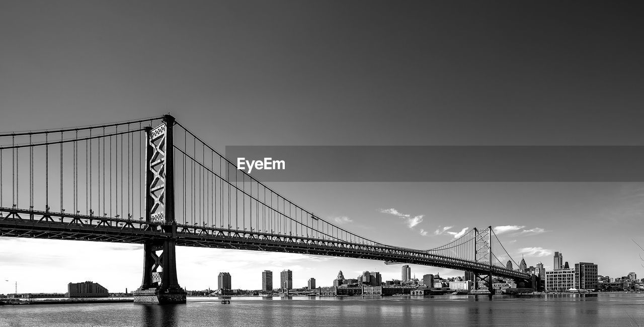 View of suspension bridge against sky