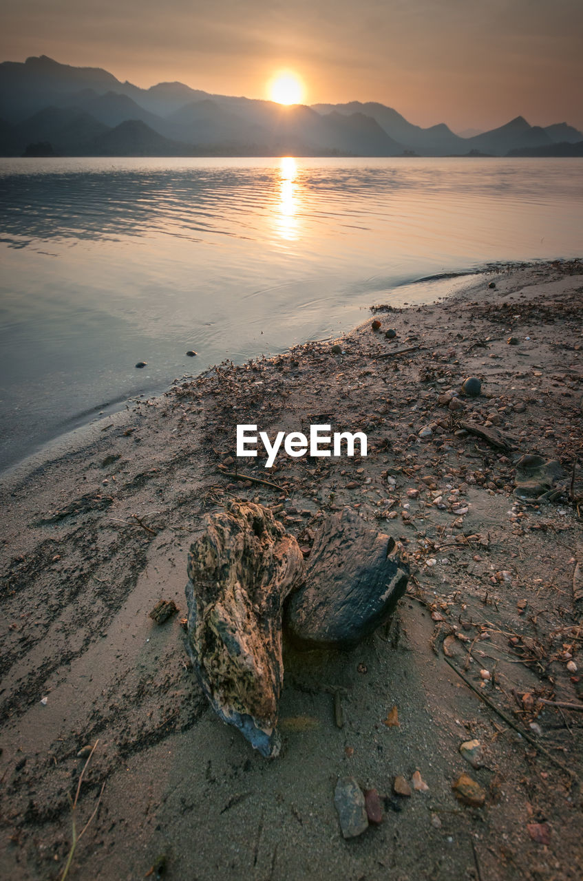 Scenic view of sea during sunset