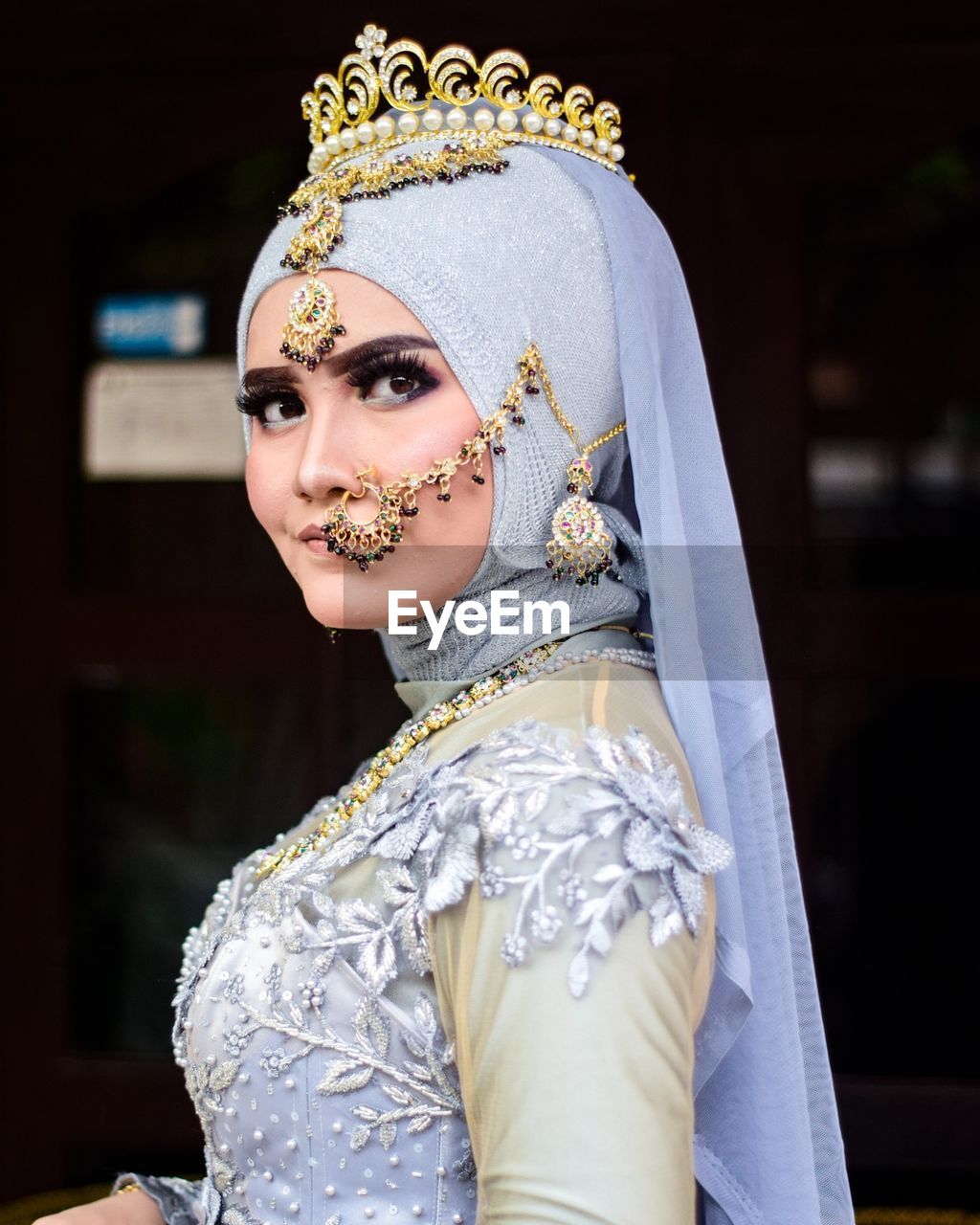 Portrait of bride in traditional clothing