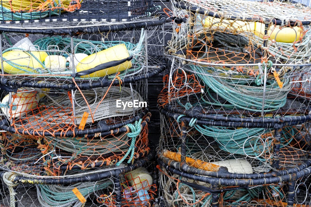 HIGH ANGLE VIEW OF FISHING NET