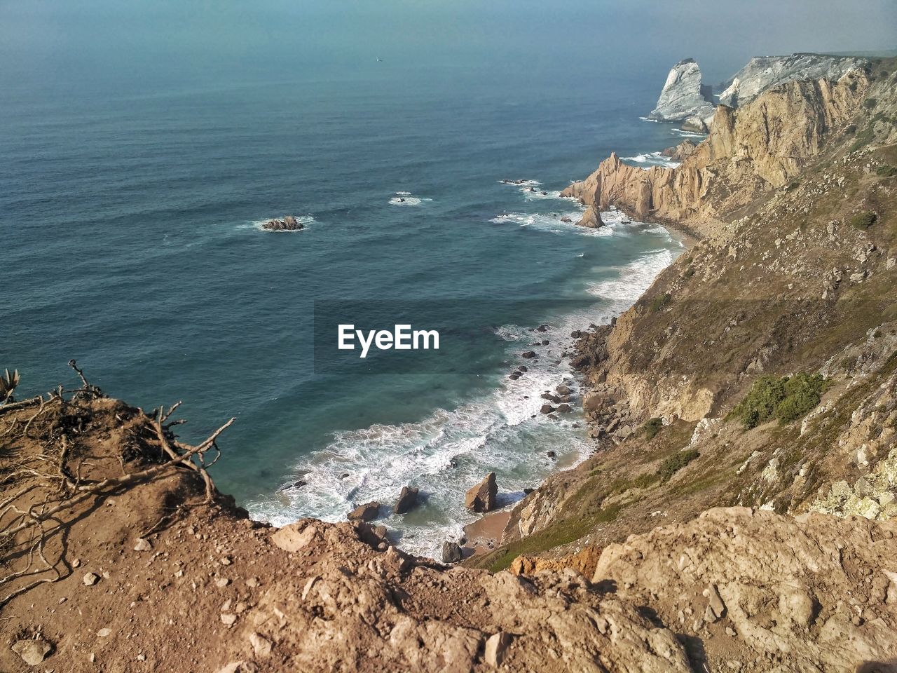 High angle view of beach