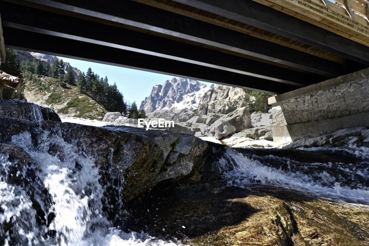 SCENIC VIEW OF RIVER FLOWING BRIDGE
