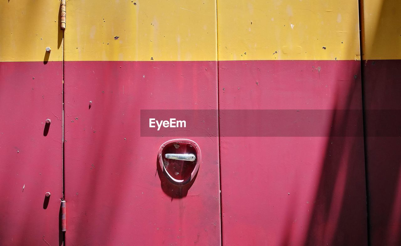 Full frame shot of closed metallic door