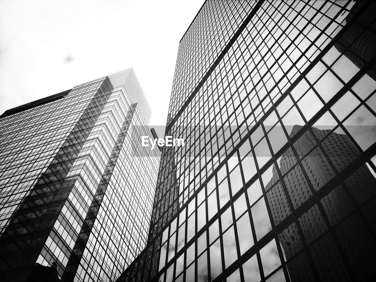 Low angle view of modern skyscrapers