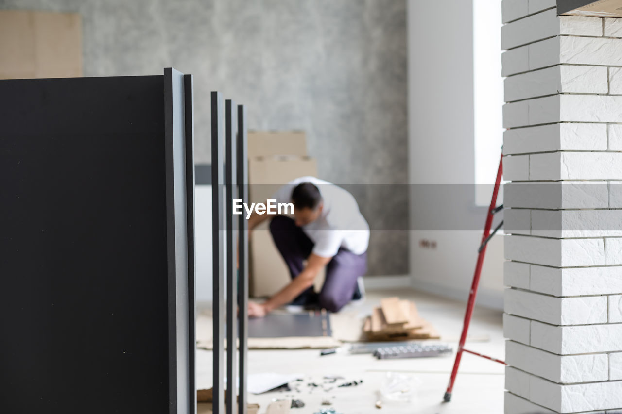 Man working on table