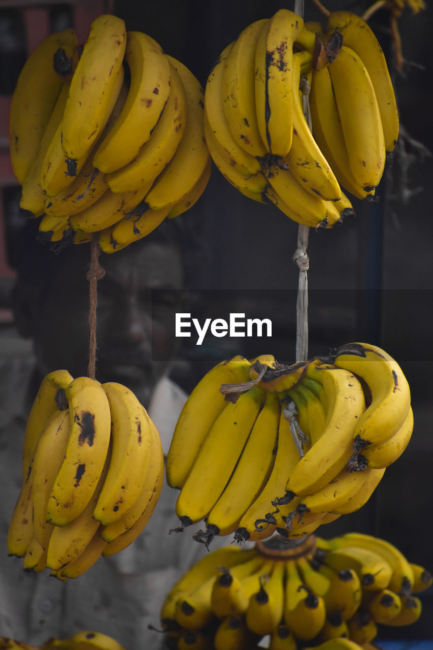 Close-up of yellow fruits for sale in market